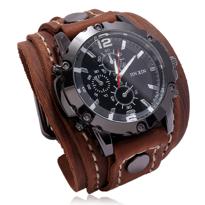Leather Watch Band Men - Мужские кварцевые часы, роскошные наручные часы