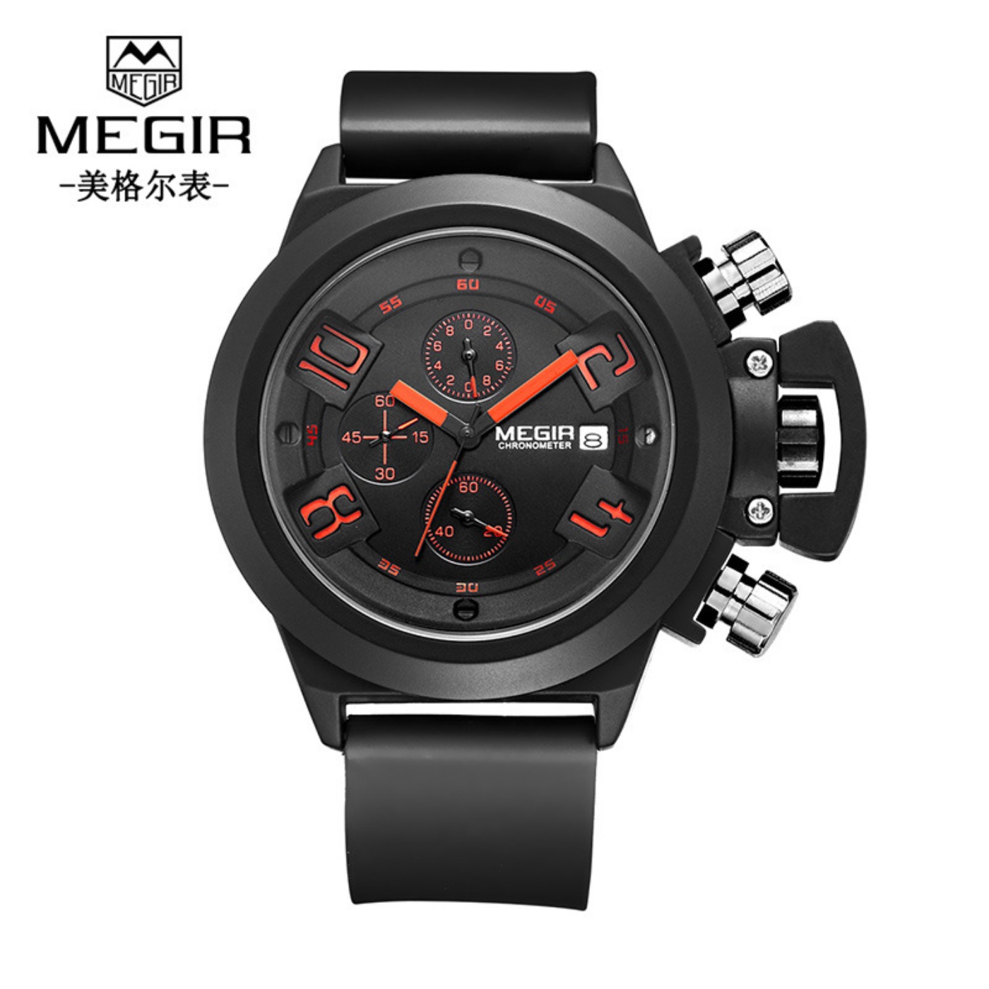 Leather Watch Band Men - Мужские спортивные кварцевые наручные часы Megir