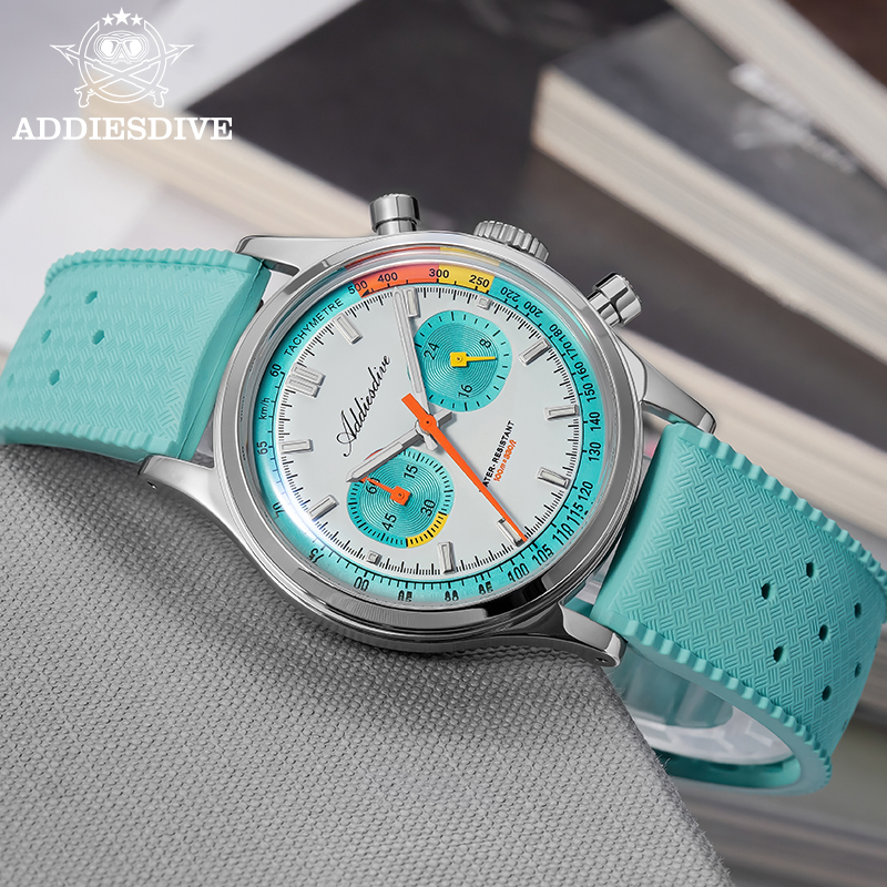 Rubber Strap Diver - ADDIESDIVE НОВЫЕ многофункциональные часы-хронограф с куполообразным