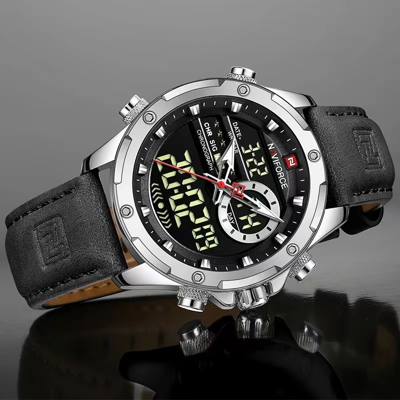 Часы NAVIFORCE мужские с двумя – обзор и цена Leather Watch Band Men