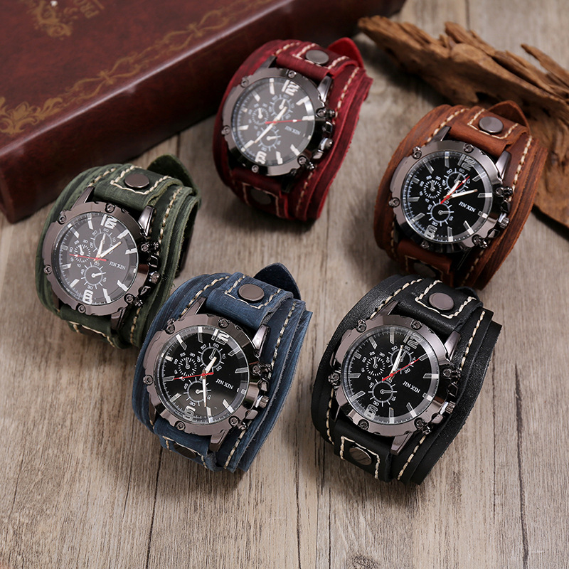 Мужские кварцевые часы, роскош – обзор и цена Leather Watch Band Men