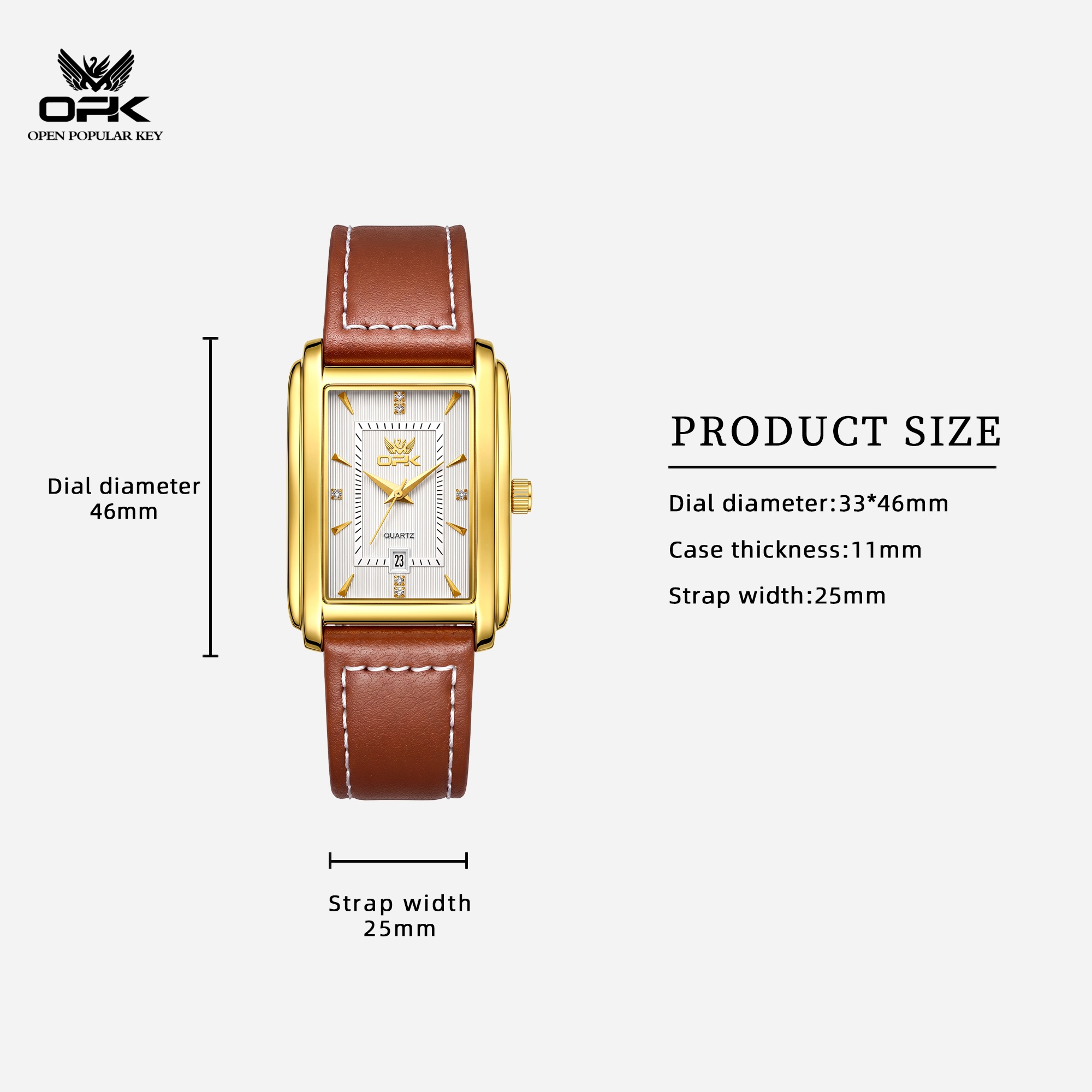 Мужские часы OPK 6106 класса л – обзор и цена Leather Watch Band Men