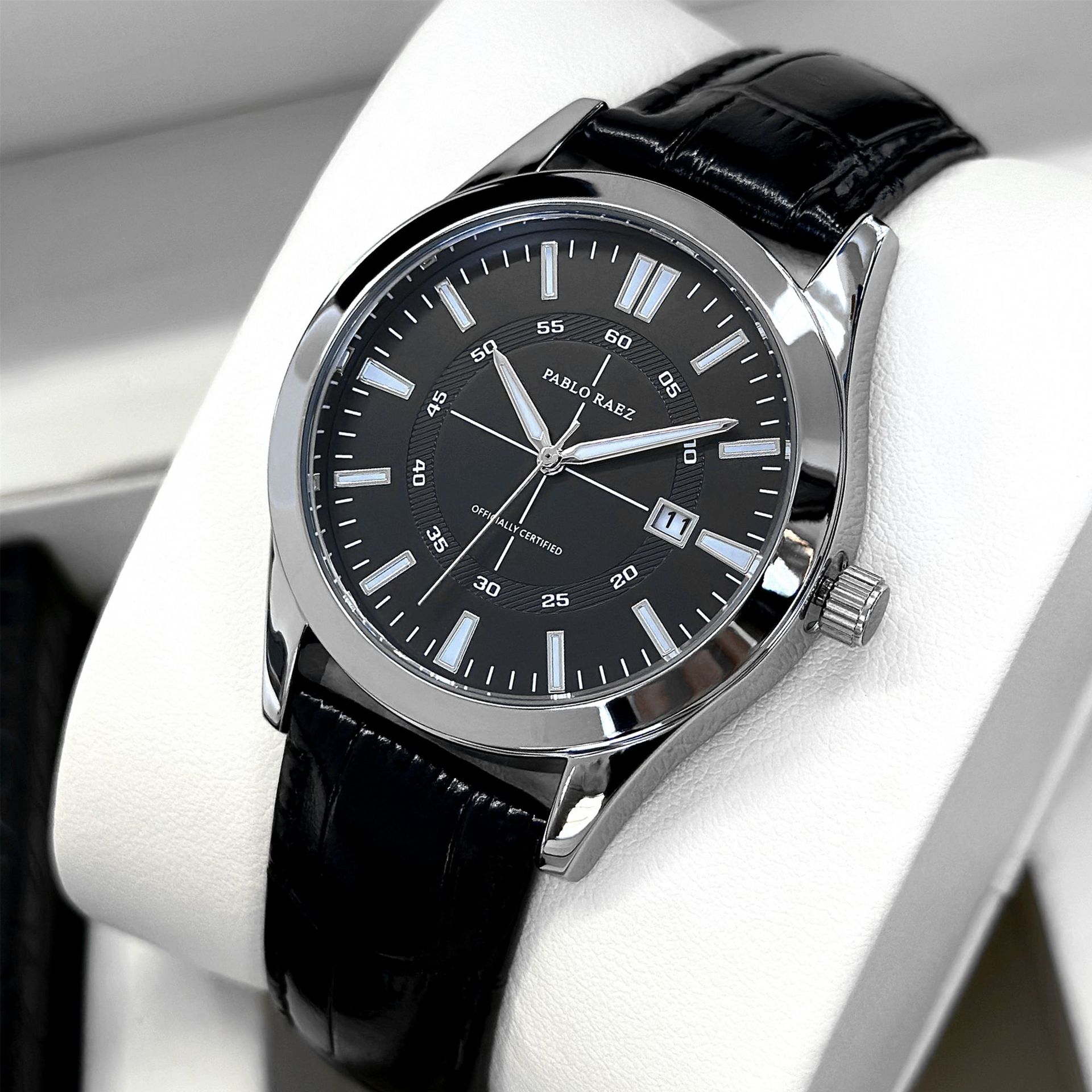 Элитные мужские часы с черным  – обзор и цена Leather Watch Band Men