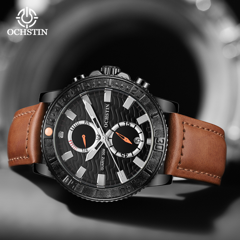 Мужские часы OCHSTIN с хроногр – обзор и цена Leather Watch Band Men
